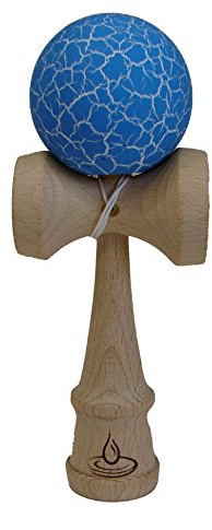 White/Blue Crackle Kendama