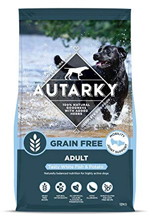 Autarky Grain Free Tasty White Fish and Potato Hypoallergenic Dry Dog Food with Mobility Joint Support, 12 kg