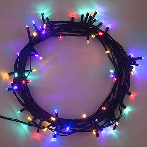 ANSIO® Christmas Lights 100 LED 10m/32ft Christmas Tree Lights for Indoor & Outdoor Multicolour Decorations Fairy String Lights for Xmas Garden Bedroom & Party | Mains Powered Green Cable