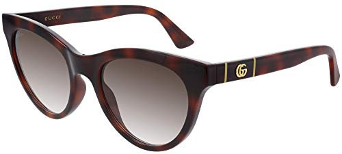 GUCCI Womens GG0763S Sunglasses, Havana-Havana-Brown, 53