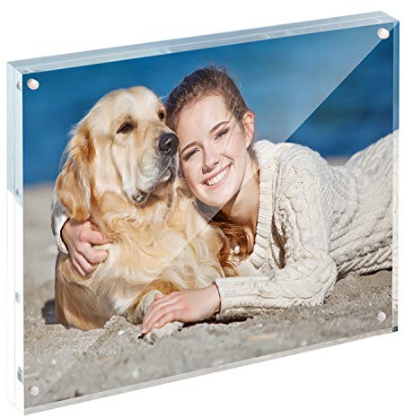 TWING 3.5x5 Acrylic Frame 1 Pack,20MM Thicker Frameless Clear Picture Frame