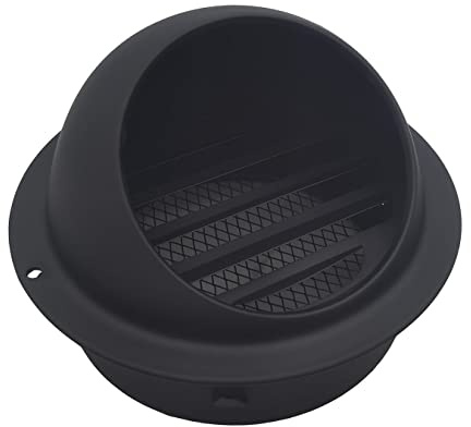 AZITICY Edelstahl Abluftgitter Abluft Zuluft Metall Gitter 150mm Lüftungsgitter Abschlussgitter Aussenhaube Rund mit Insektenschutz Wetterschutzgitter für Lüftungsrohr(Schwarz/150mm)