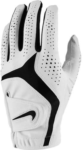 NIKE Dura Feel IX L/H - Guantes de Golf para Mujer, Color Blanco, Talla S