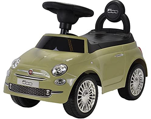Bandits & Angels Rutschauto FIAT 500 Retro Grün ab 1 Jahr für Jungen und Mädchen – Grünes Rutschauto für Kinder – mit Hupe – für drinnen und draußen