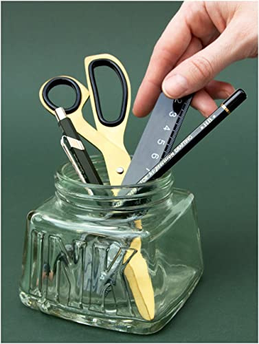 Suck UK Pen Pot - Inkwell Desk Tidy - Glass Pen Holder - Desk Organiser - Makeup Brush Holder - Office Accessories - Stationary Organiser - School Supplies - Office Storage - Teacher & Student Gifts