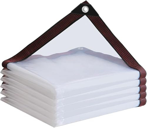 Tarpe Transparente avec Couverture d'œillets 1x1m - bâche pour Meubles de Jardin, fermes, balcons （Bordure Noire）