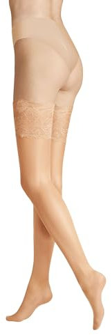 Hudson Damen Halterlose Strümpfe Glamour 20 Doppelsilikonstreifen 20 DEN Make-up 0019 L