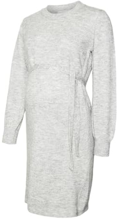 MAMALICIOUS Vasca da Bagno L/S Abk Knit Dress A. Noos, Chiaro Grigio Melange, XL