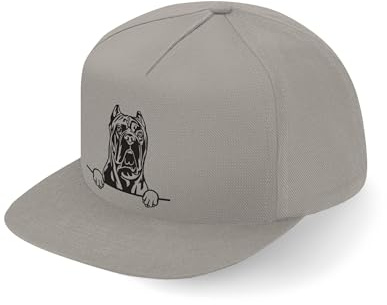 Lauthings Cane Corso Cane Razza Fullcap Art Flat Bill Snapback Cap Cap, Grigio, Etichettalia unica