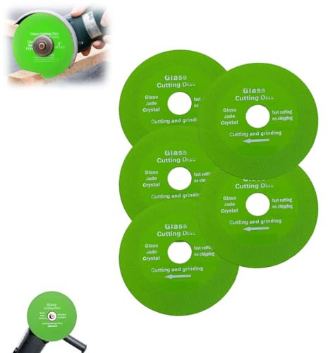 Glass Cutting Disc Pack for Angle Grinder - Rock Plate Flat Grinding Disc, Diamond Brazed Disc for Marble (5pcs)