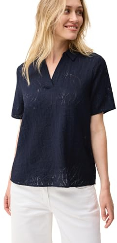 CECIL Damen B345828 Blusenshirt mit Struktur, Urban Navy Blue, XL