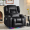 Oprisen Elektrisch Verstellbar Relaxsessel Fernsehsessel mit Liegefunktion, Drehbar Massagesessel mit Wärmefunktion, TV Sessel Kinosessel Liegesessel Sofa für Wohnzimmer,bis 150 kg (1, Pu Schwarz)