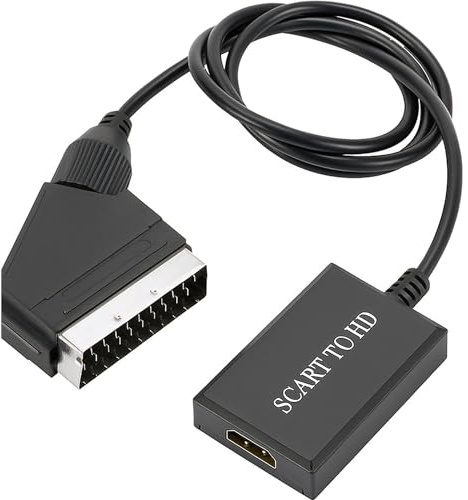 Innovaland SCART-zu-HDMI-Adapter – 720p/1080p-Video-Grabber mit USB-Kabel – SCART-zu-HDMI-Konverter für Videorecorder, DVD-Player und Spielekonsolen – Audio-/Video-Scaler für Fernseher und Projektoren