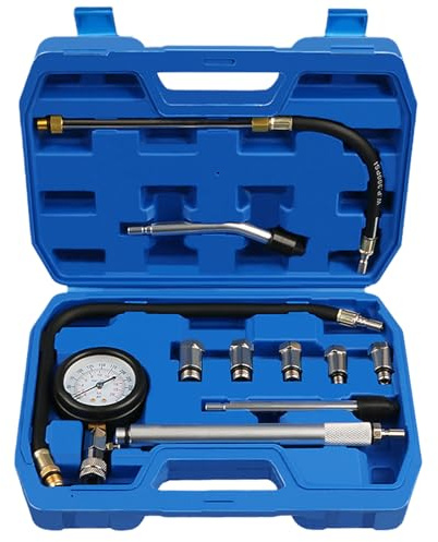 Set di tester di compressione per auto, tester di compressione, motore a benzina, 0-300 PSI/0-20 bar, tester di compressione per auto, benzina, controllo della compressione, misuratore di compressione