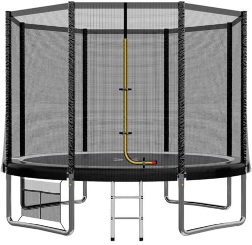JUMMICO Trampolino Elastico per e Bambini Adulti 183/244/305/366/427 cmTrampolino Rotondo da Giardino Tappeto Elastico da Giardino di Diametro con Rete di Sicurezza, Scala e Barre Imbottite, Esterno