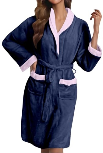 Bata Invierno Mujer Bata Cremallera Mujer Manta XXL Albornoz Toalla Batas De Casa Polar Sin Capucha Robe Mulher Ducha Talla Grande Caliente Botones Verano Seda Estar por Blanco con Bathrobe Women