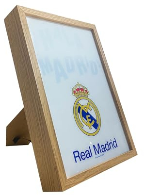 WONDEE Real Madrid Cuadro de Luz LED Mágico con Control Ajustable de Luz y Cambio de Fondo, Cuadros Decoración Dormitorio Futbol RealMadrid - Cosas Fans Real Madrid Niño Regalos (20x28 cm)