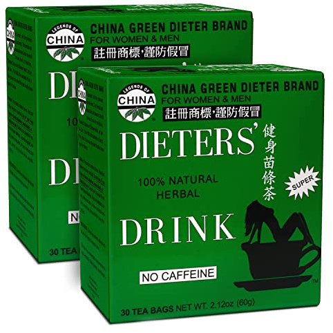 Uncle Lees Dieters Detox Tea for Weight Loss and Belly Fat, Chinese Green Herbal Tea with Senna Leaves, 100% Natural, Weight Loss for Women & Men, Pack of 2-30 Tea Bags Per Box
