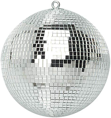 Netagon Silver Mirrored Disco Ball with Hanging Ring Lightweight Ceiling Hanging Mirror Ball, Ideal for Disco Halloween Christmas Birthday Party Decor (200mm, 8)