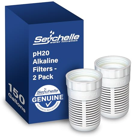 Seychelle pH2O Alkaline Water Filter Pitcher Replacement - 2 Pack