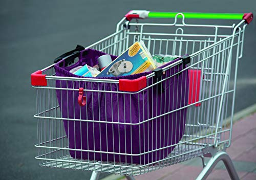 My Home - Borsa per la spesa pieghevole, adatta a tutti i carrelli della spesa, sacchetto per la spesa, colore viola