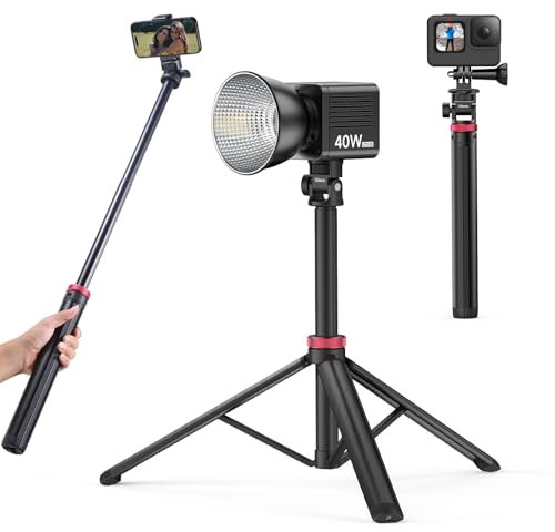 204cm Trípode para Movil, ULANZI MT-79 Palo Selfie Tripode Extensible de Aluminio, Trípode para Cámara con Ajuste de ángulo de 180° y Tornillo de 1/4 para Cámara de Smartphone y Luz de Vídeo