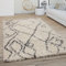 Paco Home Hochflor Teppich Wohnzimmer Schlafzimmer Boho Skandinavisch Shaggy Modern Rautenmuster, Grösse:120x170 cm, Farbe:Creme Anthrazit