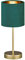 Fischer & Honsel Tischleuchte Aura, Edle Tischlampe im klassischen Design mit Schnurschalter, 1x E 14-Fassung, Metall in Goldfarben & Samt-Schirm in Türkis, Höhe: 34cm