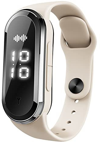 Ultrasonic Mosquito Repellent Bracelet Electronic Mosquito Repellent Sport Bracelet with USB Charging Waterproof Travel Insect Repellent Watch, Clock Display & Body Temperature Detection(White)