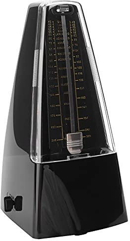 Mechanisches Standard-metronom, Universal metronom für Klavier, Schlagzeug, Geige, Gitarre, Schlagzeug, Lauter Sound, Standard metronom, Musik, Plastik, Weiße Spur, Takt Und Tempo (Schwarz)
