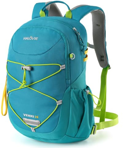 HALOVIE Kinderrucksack 15L für 6-10 Jährige Jungen und Mädchen, Wanderrucksack Kinder mit Brustgurt