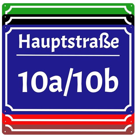 Hausnummernschild, Groß hausnummer aus aluminium, strassenschild mit hausnummer，15 X 20 cm / 20 X 30 cm / 30 X 40 cm，blau schwarz