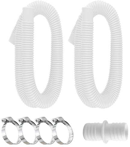 2 tubi per piscina da 32 mm per pompe da piscina con 4 clip di sicurezza e 1 connettore per tubo, tubo da 150 cm, 32 mm, per pompa filtro e piscina