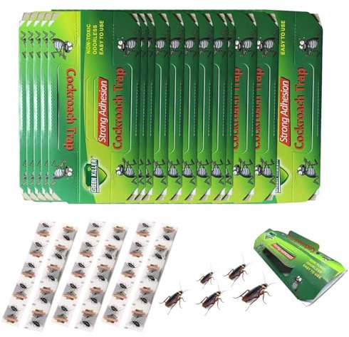 Trappole per Scarafaggi, 30 Pezzi Trappola per Scarafaggi, Trappole Blatte, Appiccicoso Trappola per Eliminare Blatte Altamente Efficace ed Ecologica con 30 Esche, Adatta per Disinfestazione in Cucina