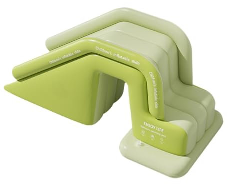F Fityle Scivolo Gonfiabile, Scivolo d'Acqua Stabile, ad Alte Prestazioni, Portatile, in PVC, per L'Estate, in Giardino, per Famiglie, all'aperto e, Verde