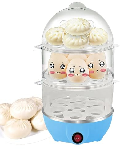 Yplkm Cuiseur d'Œufs Électrique - Cuit-Œufs Automatique 3 Niveaux pour Œufs Durs | Appareil Cuiseur Vapeur avec Arrêt Automatique pour Céréales et Bouchées