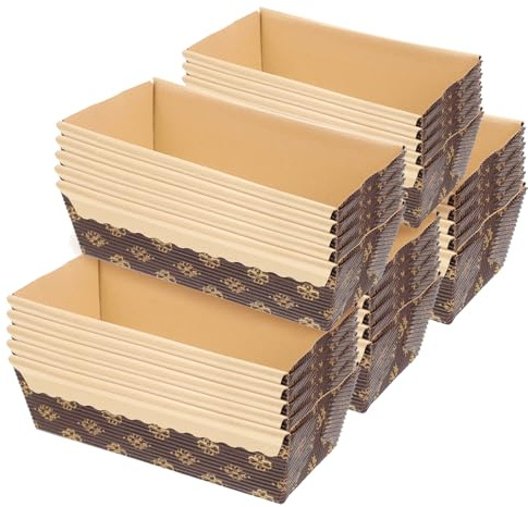 BESPORTBLE 25 pezzi Teglie Carta Rettangolari per Forno Resistenti Olio e Alte Temperature Usa e Getta per Pane e Dolci Stampi Antigrezza per Pasticceria Professionale