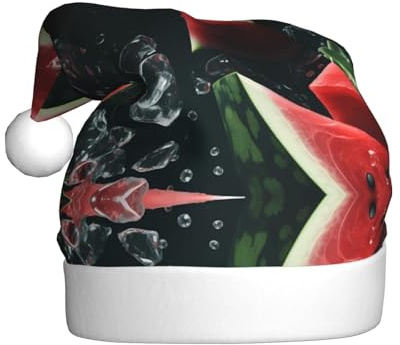 YTUOPWE Melon in the water Picture Christmas Hat for Adult material is soft and lightweight