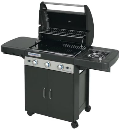 G GRIMALDI Barbecue A Gas Campingaz 3 Series Classic LS D 2000032694 — BBQ 3 Bruciatori Acciaio Con Fornello Laterale — Griglia + Piastra Accensione Piezo InstaClean