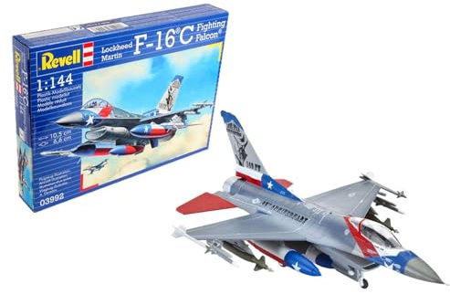 Revell Modellbausatz Flugzeug 1:144 - Lockheed Martin F-16C Fighting Falcon im Maßstab 1:144, Level 4, originalgetreue Nachbildung mit vielen Details, 03992