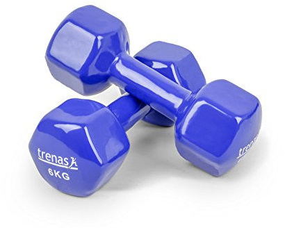 TRENAS Kurzhanteln | 2er Set | Hantelset | je 6 kg | Hanteln für Frauen und Männer | Fitness und Krafttraining zuhause und im Fitnessstudio | 2 x 6 kg | Hexagon
