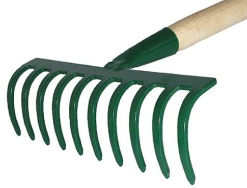 AGROHIT Harke Rechen Laubrechen 10 Zinken 25 cm mit Stiel 120 cm