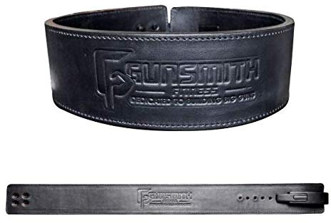 Gunsmith Gewichthebergürtel - Ultra-Premium Handgefertigt Schwarz Gewichtsgürtel für Herren und Damen – Fitnessgürtel Apex Olympisches und Kraftdreikampf Gewicht Gürtel für Fitnessstudio