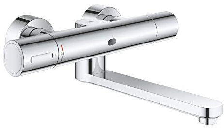 Grohe Eurosmart CE Infrarot-Elektronik für Waschtisch-Wandarmatur mit Mischeinrichtung und Thermostat Chrom 36454000 Ausladung: 287 mm