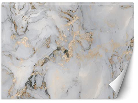Feeby Vlies Fototapete Textur Abstraktion Marmor 300x210 cm Weiß Wanddeko Inklusive Kleister Hotel Spa Büro Wohnzimmer Schlafzimmer Flur Stein Luxus