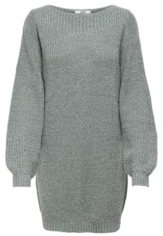 JdY Damen JDYWHITNEY Megan L/S Boat Dress KNT NOOS Strickkleid, Abyss/Detail:W Black PLY, M