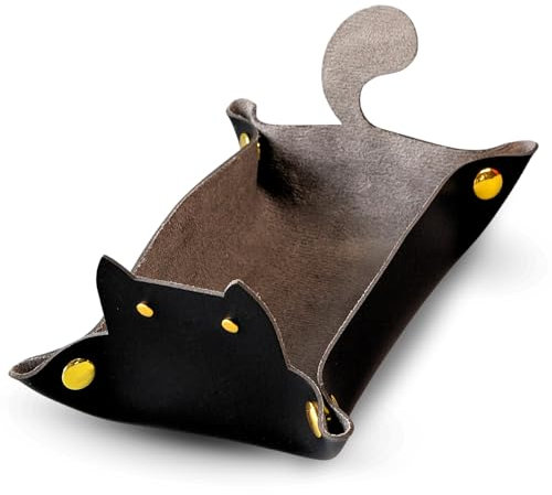 Sage's Portal Enchanted Cat Würfeltablett, tragbare Schnappmontage, DND-Würfeltablett für Dungeons and Dragons RPG Tabletop TTRPG (Schwarz)