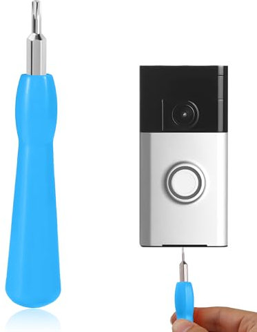Video Türklingel Schraubendreher, Ring Schraubendreher, Doppelseitige Schraubendreher Bits mit Griff, T6 und T15 Torx Schraubendreher Werkzeuge Türklingel-Schraubendreher Ersatz für Batterie (Blau)