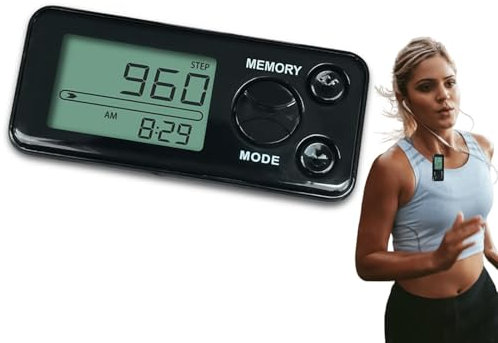 Asfrode Genauer Schrittzähler Schwarz, Einfacher Schrittzähler ohne app und Handy 3D-Schrittzähler mit Clip Entfernung Kalorien Clip kein Bluetooth Gehen für Herren Damen Kinder