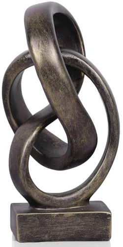 Abstract Bronze Rope Knot Statue, Geometric Decor, Living Room Coffee Table Bookshelf countertop Bronze Decor, Office Coffee Table entryway entryway Desktop Decor.